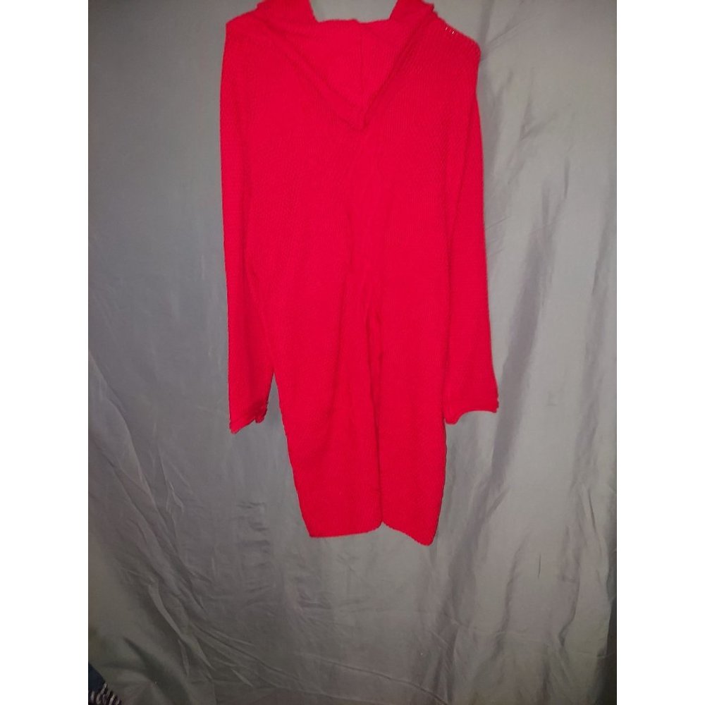 Red Long Cardigan with Hook like closures (Size M)